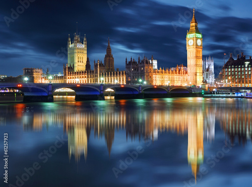 Photo: Big Ben and Houses of Parliament at evening, London, UK Big Ben and Houses of Parliament at evening, London, UK