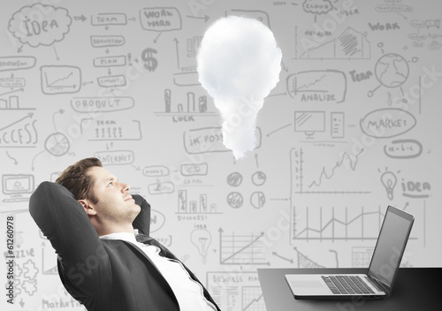 Photo: businessman thinking businessman thinking