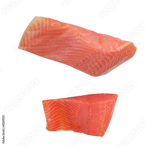 Photo: Two Piece of Red Fish Fillet Isolated on White Two Piece of Red Fish Fillet Isolated on White