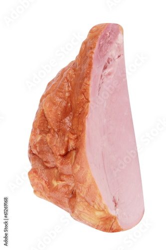 Photo: Piece of Boiled and Smoked Meat Isolated Piece of Boiled and Smoked Meat Isolated