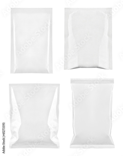 Photo: white package template bag food white package template bag food