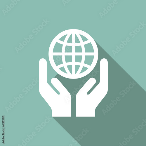 Vector: Ecology Flat Icon with shadow. Vector EPS 10. Ecology Flat Icon with shadow. Vector EPS 10.