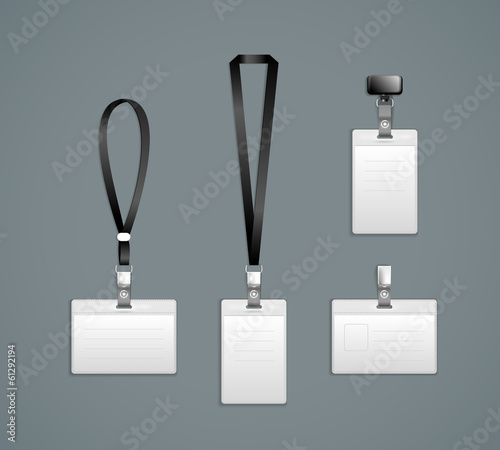 Vector: Lanyard, retractor end badge templates Lanyard, retractor end badge templates