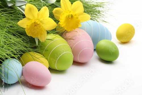 Photo: Easter eggs and Fresh Green Grass Easter eggs and Fresh Green Grass