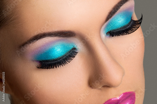 Photo: Beautiful girl with colorful makeup Beautiful girl with colorful makeup