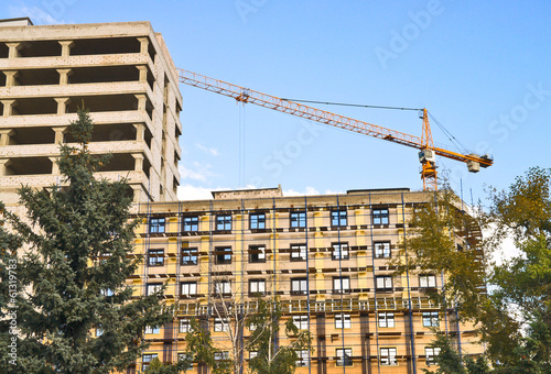 Photo: Crane on construction of high-rise building Crane on construction of high-rise building
