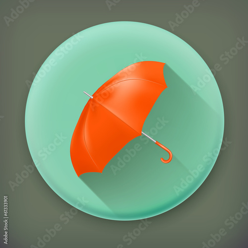 Vector: Umbrella, long shadow vector icon Umbrella, long shadow vector icon