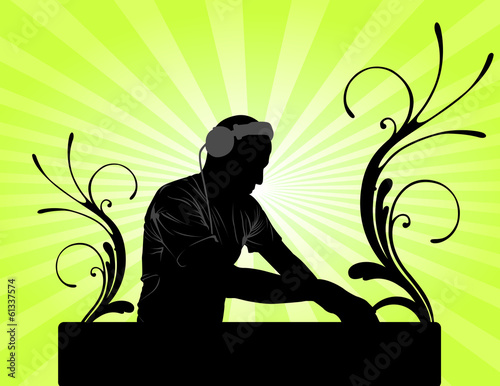 Illustration: DJ mixing DJ mixing