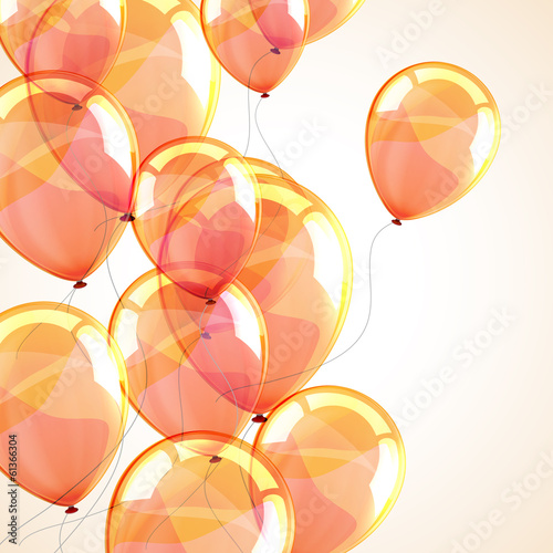 Vector: holiday background with flying yellow balloons holiday background with flying yellow balloons