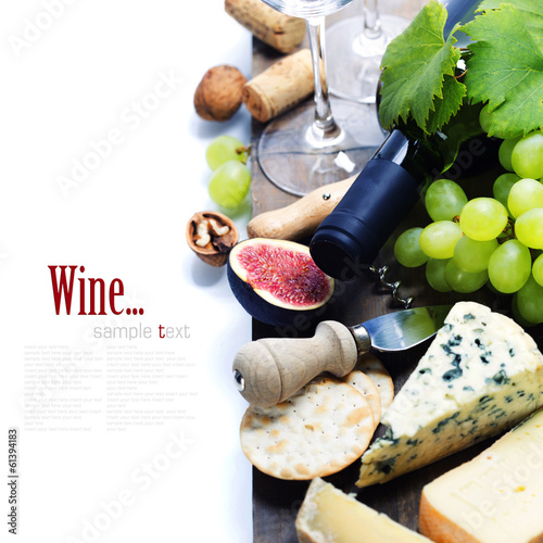 Photo: Wine, grape and cheese Wine, grape and cheese