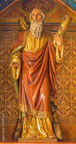 Photo: Bratislava - Apostle st. Andrew. Carved statue in cathedral Bratislava - Apostle st. Andrew. Carved statue in cathedral