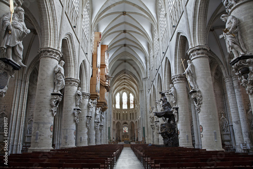 Photo: Brussels - Nave of gothic cathedral of Saint Michael Brussels - Nave of gothic cathedral of Saint Michael