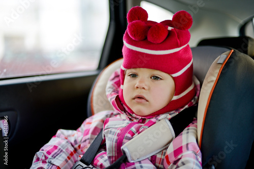 Photo: baby girl in car seat baby girl in car seat