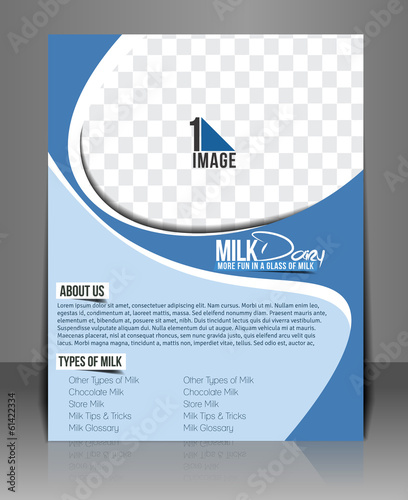 Vector: Milk Store Back Flyer Template. Milk Store Back Flyer Template.