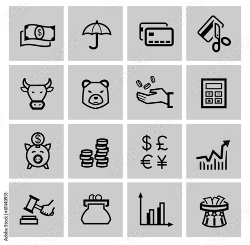 Vector: vector black business icons vector black business icons