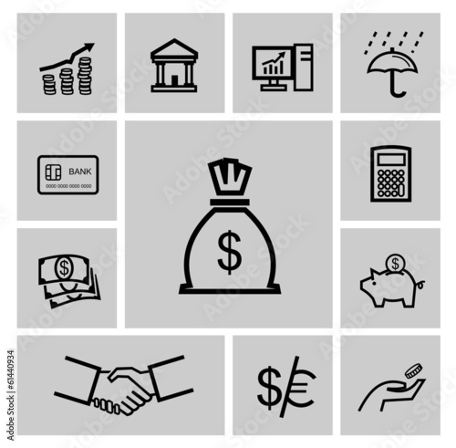 Vector: vector black business icons vector black business icons