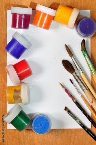 Photo: Brushes and paint. Brushes and paint.