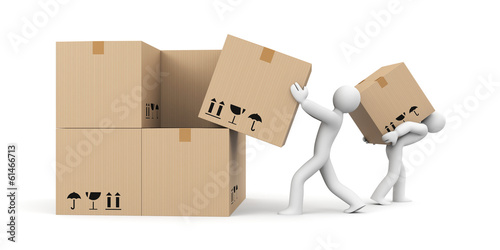 Illustration: People unload a car People unload a car