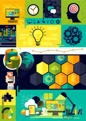 Vector: Flat Design Infographic Symbols Flat Design Infographic Symbols