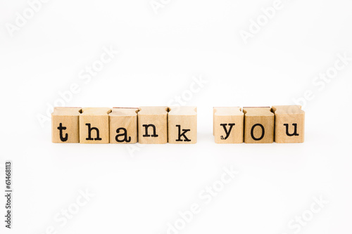 Photo: thank you wording isolate on white background thank you wording isolate on white background