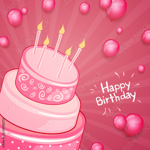Vector: Vector Illustration of a Happy Birthday Greeting Card Vector Illustration of a Happy Birthday Greeting Card