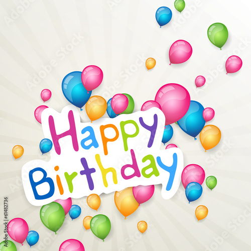 Vector: Vector Illustration of a Happy Birthday Greeting Card Vector Illustration of a Happy Birthday Greeting Card