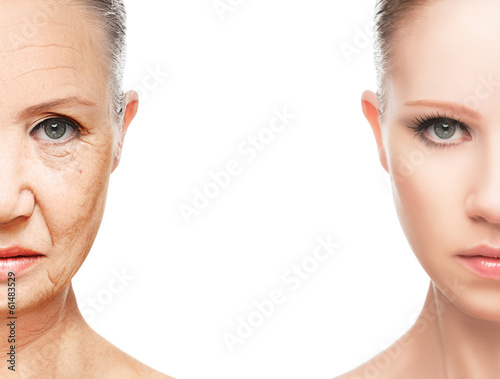 Photo: concept of aging and skin care concept of aging and skin care
