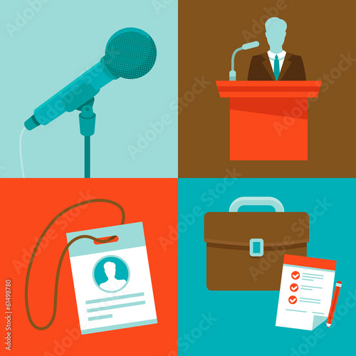 Vector: Vector conference concepts in flat style Vector conference concepts in flat style