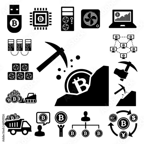 Vector: Bitcoin icons set Bitcoin icons set