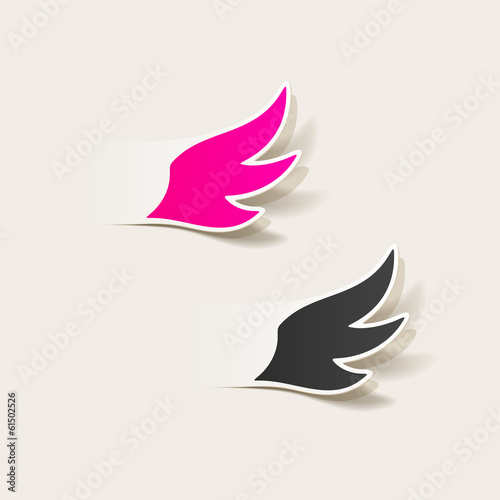 Vector: realistic design element: wing realistic design element: wing