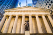 Facade of the Federal Hall with Washington Statue on the front, Facade of the Federal Hall with Washington Statue on the front,