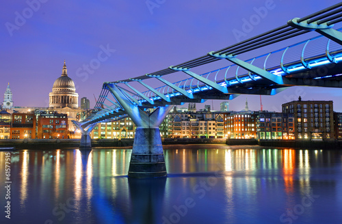 Photo: Millennium Bridge and Saint Paul Cathedral, London, UK Millennium Bridge and Saint Paul Cathedral, London, UK