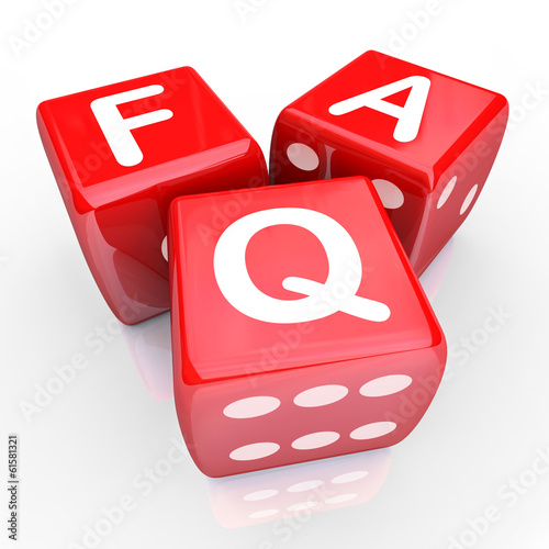 Illustration: FAQ Frequently Asked Questions 3 Red Dice FAQ Frequently Asked Questions 3 Red Dice