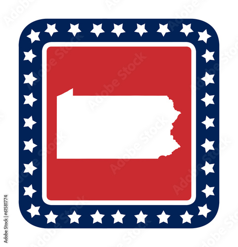 Illustration: Pennsylvania state button Pennsylvania state button
