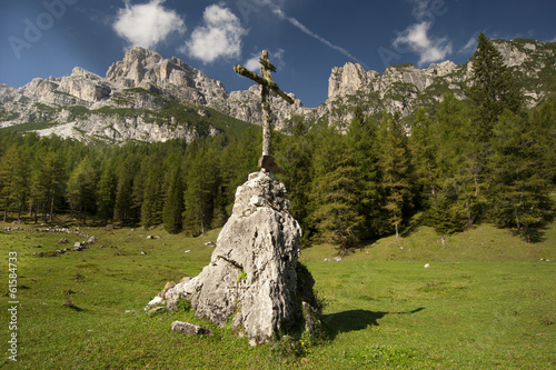 Photo: Cross on mountain, Dolomites Italy. Cross on mountain, Dolomites Italy.