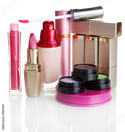 Photo: New makeup set isolated on white New makeup set isolated on white