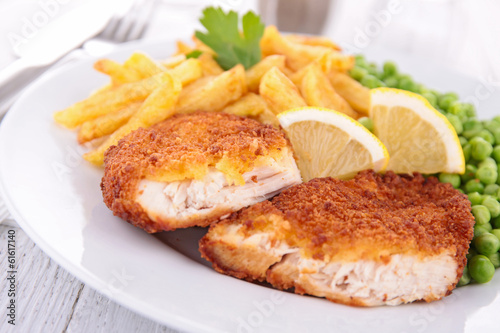 Photo: chicken and french fries chicken and french fries