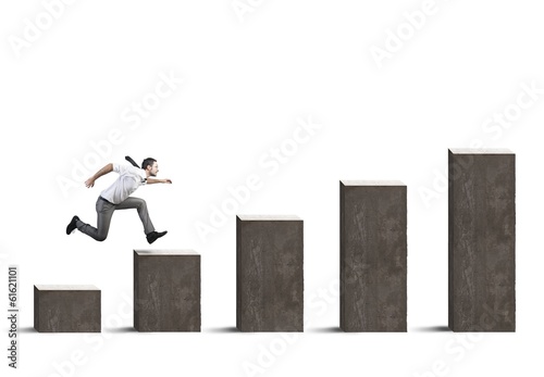 Photo: Businessman rises statistics Businessman rises statistics