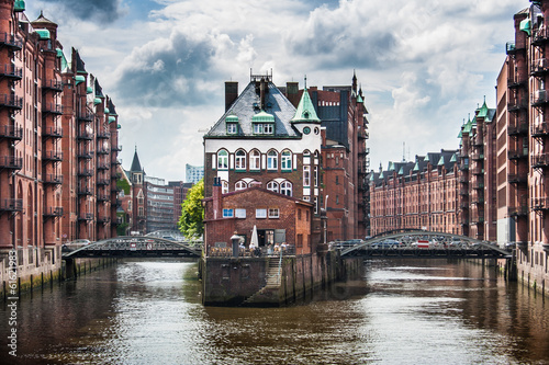 Photo: Famous Speicherstadt warehouse district in Hamburg, Germany Famous Speicherstadt warehouse district in Hamburg, Germany