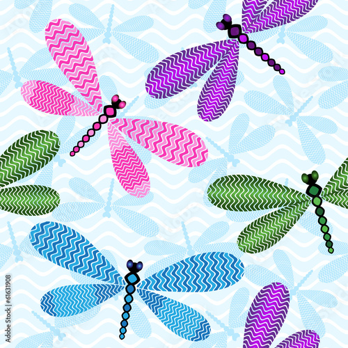 Vector: Seamless blue spring pattern Seamless blue spring pattern