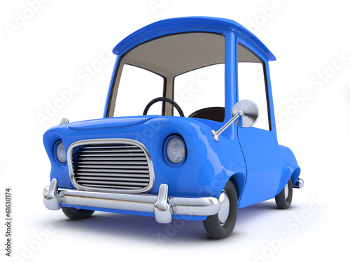 Illustration: 3d Blue cartoon car 3d Blue cartoon car