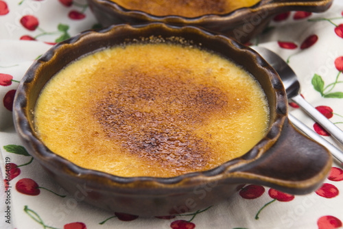 Photo: French dessert - cream brulee, burnt cream French dessert - cream brulee, burnt cream