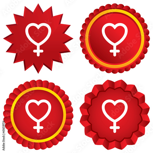 Illustration: Female sign icon. Woman sex button. Female sign icon. Woman sex button.