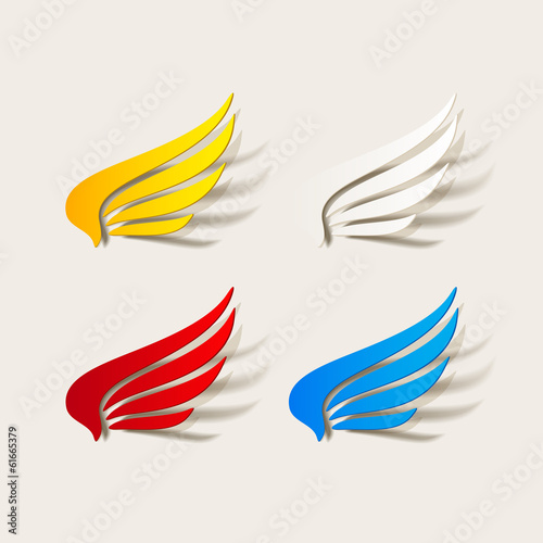 Vector: realistic design element: wing realistic design element: wing