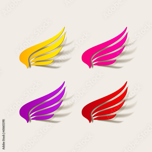 Vector: realistic design element: wing realistic design element: wing