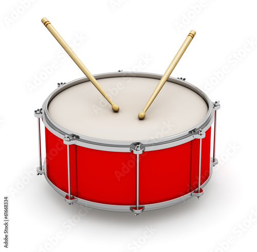 Illustration: Red drum with drumsticks Red drum with drumsticks