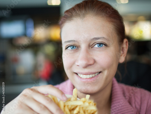 Photo: beauty woman in cafe beauty woman in cafe