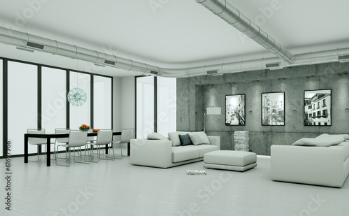 Illustration: minimalistisches Loft minimalistisches Loft