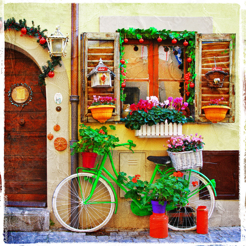 Fototapeta pretty streets of small italian villages