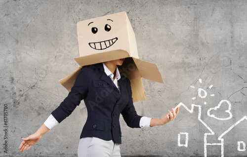 Photo: Woman with box Woman with box